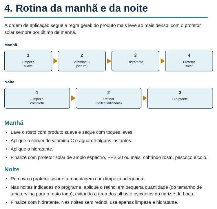 Página do Volume 3 com a rotina da manhã e da noite